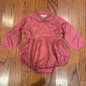 Caramel Silk Long Sleeve Romper | Mauve Pink | Size 2Y